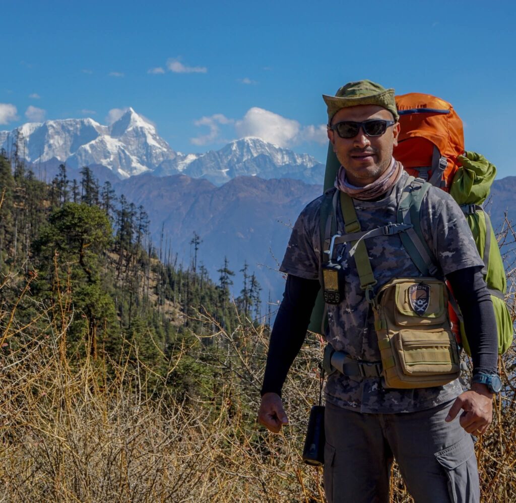 The sacred Gauri Shankar Himal seen from a ridge during the Gauri Shankar Cultural Trek.