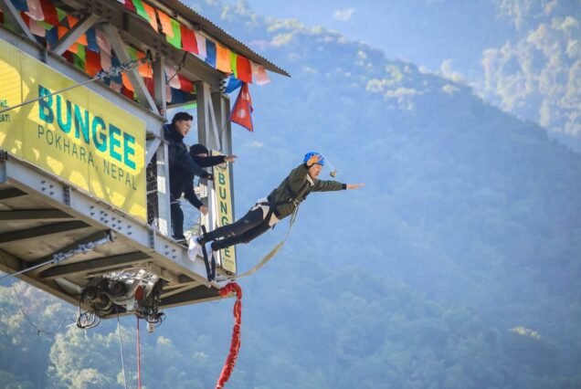 Pokhara Bungee Jump: The Ultimate Guide to Nepal's Thrilling Tower Plunge:  331 feet.